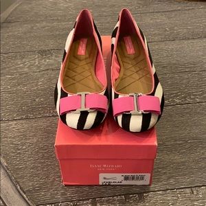 NIB Isaac Mizrahi Calf Hair Flats w/ Bow Sz 7.5